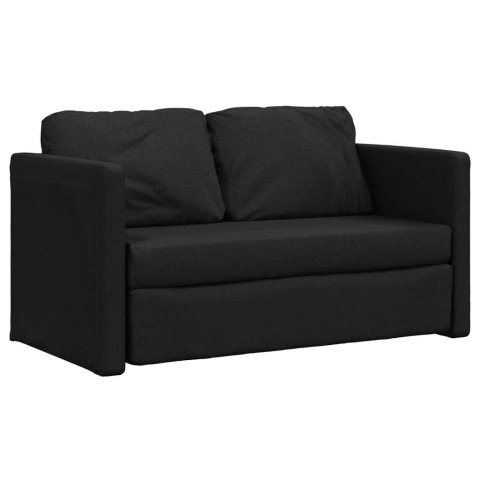  Sofa podłogowa 2-w-1, czarna, 112x174x55 cm, tkanina