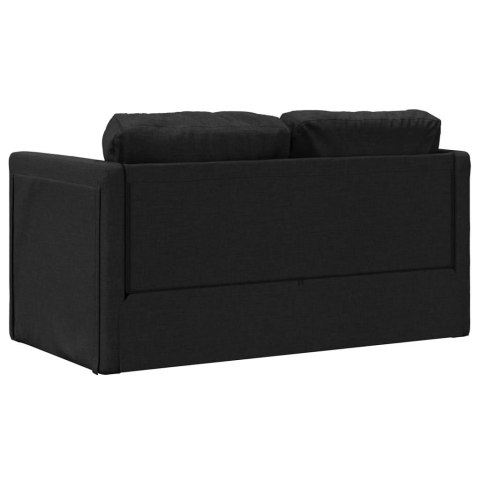  Sofa podłogowa 2-w-1, czarna, 112x174x55 cm, tkanina