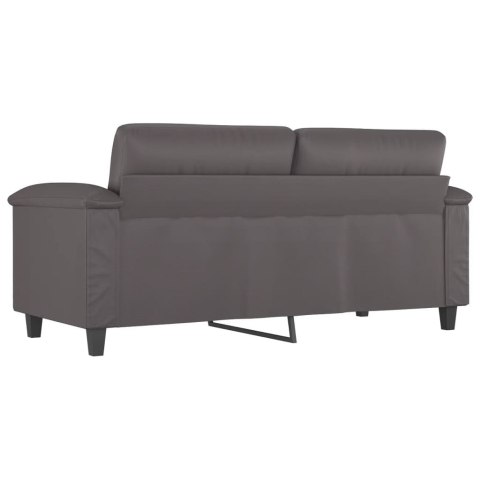  2-osobowa sofa, szary, 140 cm, sztuczna skóra