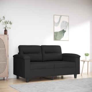  Sofa 2-osobowa, czarna, 120 cm, tapicerowana mikrofibrą