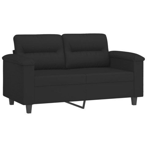  Sofa 2-osobowa, czarna, 120 cm, tapicerowana mikrofibrą