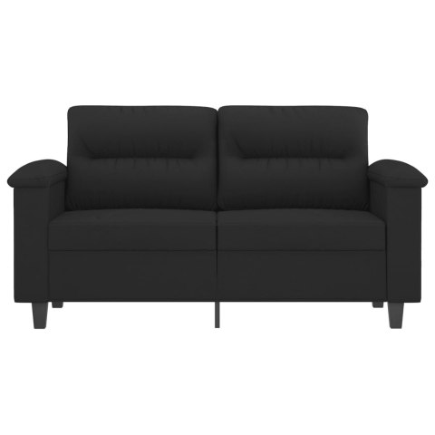  Sofa 2-osobowa, czarna, 120 cm, tapicerowana mikrofibrą