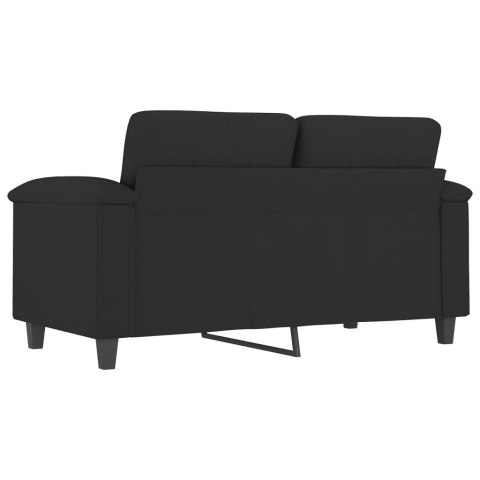  Sofa 2-osobowa, czarna, 120 cm, tapicerowana mikrofibrą