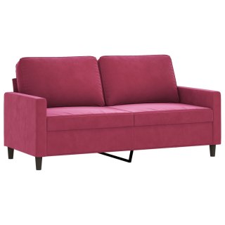  Sofa 2-osobowa, winna czerwień, 140 cm, tapicerowana aksamitem