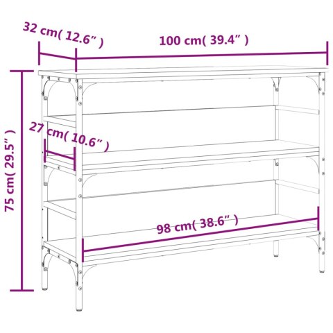  Stolik konsolowy, czarny, 100x32x75 cm, materiał drewnopochodny