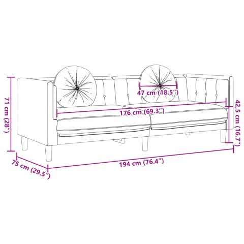  Sofa 3-os., brązowa, sztuczna skóra zamszowa