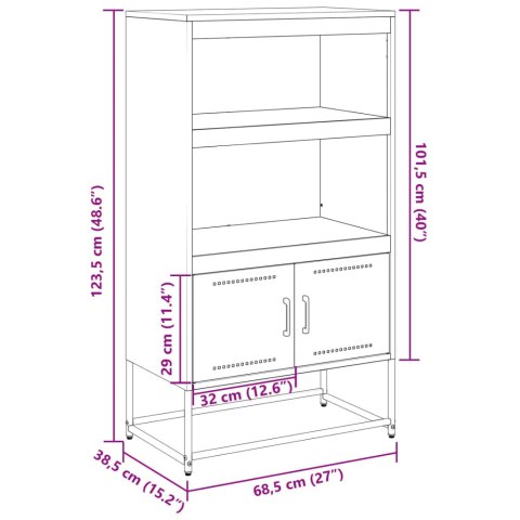  Szafka, czarna, 68,5x38,5x123,5 cm, stal