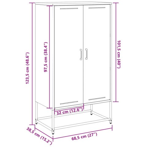  Szafka, oliwkowa, 68,5x38,5x123,5 cm, stal