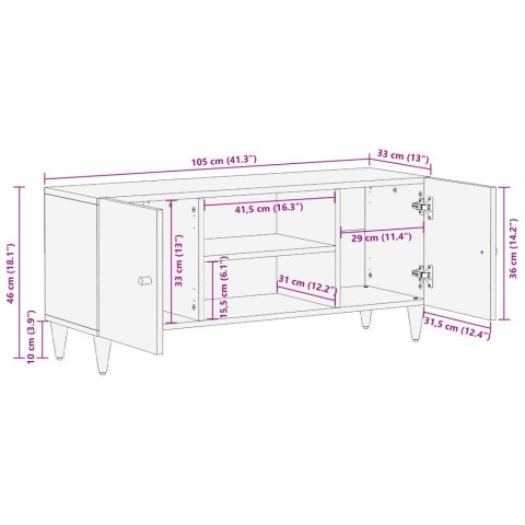  Szafka pod telewizor, 105x33x46 cm, lite drewno mango