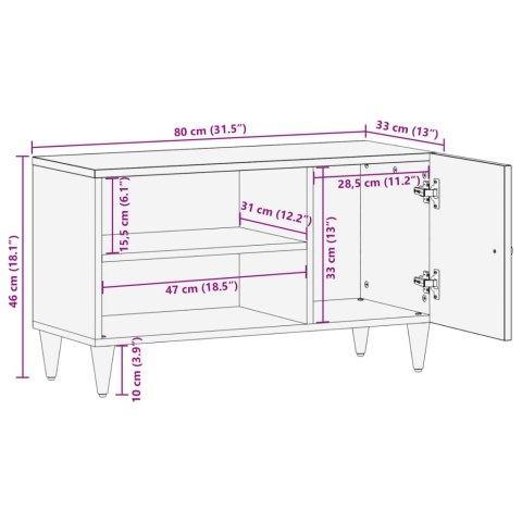  Szafka pod telewizor, 80x33x46 cm, lite drewno mango