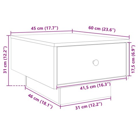  Stolik kawowy, dąb sonoma 60x45x31 cm materiał drewnopochodny