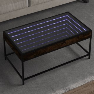  Stolik kawowy z LED Infinity, przydymiony dąb, 90x50x41 cm