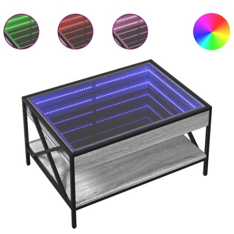  Stolik kawowy z LED Infinity, szary dąb sonoma, 70x50x38 cm