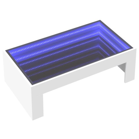  Stolik kawowy z LED Infinity, biały, 90x50x30 cm