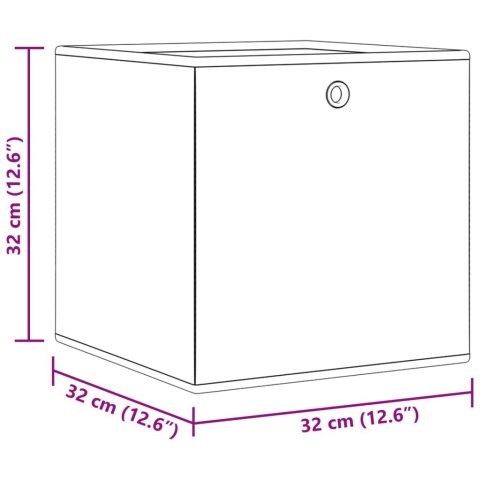  Składane pudełka, 10 szt., szare, 32x32x32 cm, włóknina