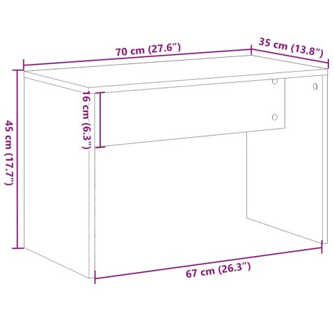  Taboret toaletowy Stare drewno 70x35x45 cm Drewno klejone