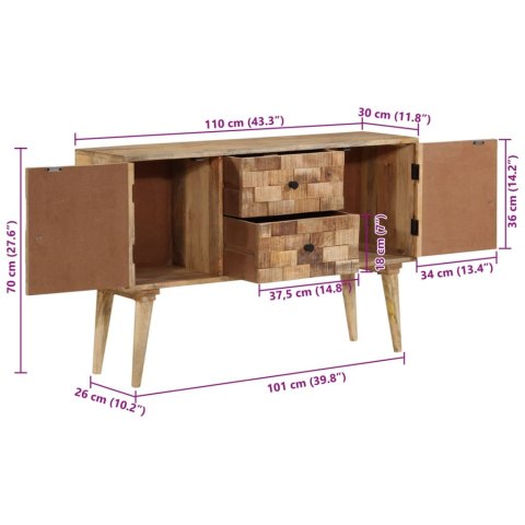  Szafka, 110x30x70 cm, lite drewno mango