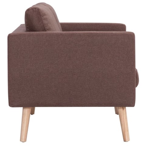  2-osobowa sofa tapicerowana tkaniną, brązowa