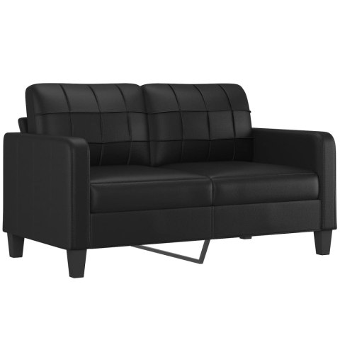  2-osobowa sofa, czarna, 140 cm, sztuczna skóra