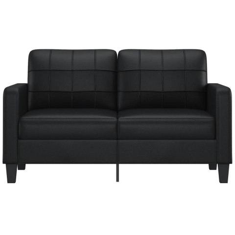  2-osobowa sofa, czarna, 140 cm, sztuczna skóra