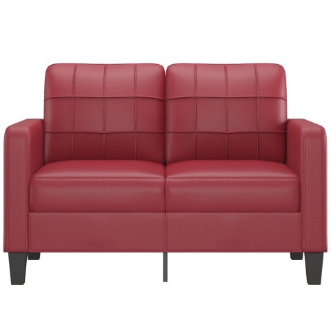  2-osobowa sofa, winna czerwień, 120 cm, sztuczna skóra