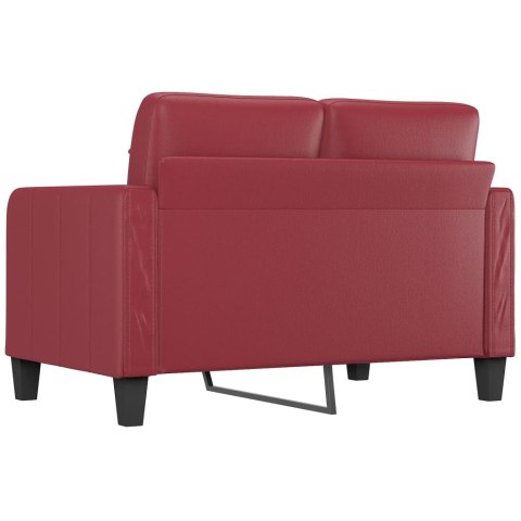  2-osobowa sofa, winna czerwień, 120 cm, sztuczna skóra