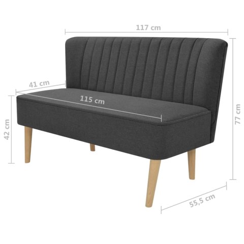  Sofa, 117x55,5x77 cm, ciemnoszara, tkanina