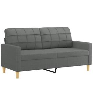  Sofa 2-osobowa, ciemnoszara, 140 cm, tapicerowana tkaniną