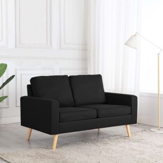  2-osobowa sofa, czarna, tapicerowana tkaniną