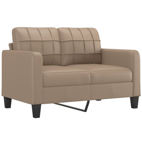  2-osobowa sofa z poduszkami, cappuccino, 120 cm, sztuczna skóra