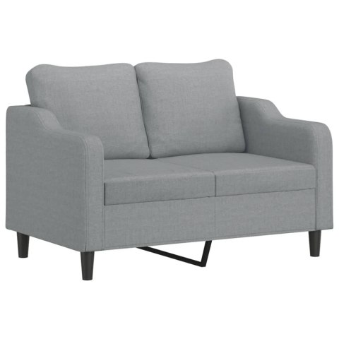  2-osobowa sofa z poduszkami, jasnoszara, 120 cm, tkanina