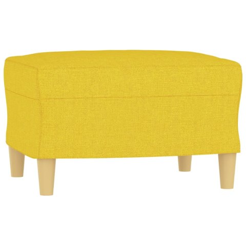  3-osobowa sofa z podnóżkiem, jasnożółty, 180 cm, tkaniną