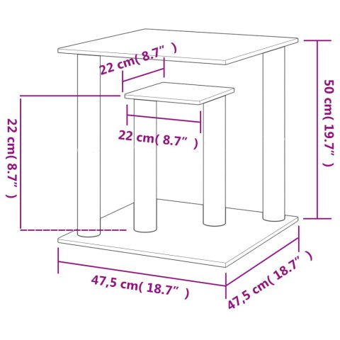  Drapak dla kota z platformami, ciemnoszary, 50 cm