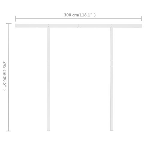  Ręcznie zwijana markiza z słupkami, 3x2,5 m, antracytowa