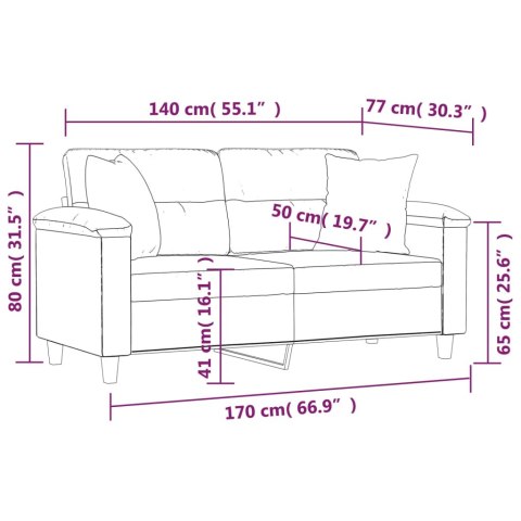  2-os. sofa z poduszkami, winna czerwień, 140 cm, sztuczna skóra