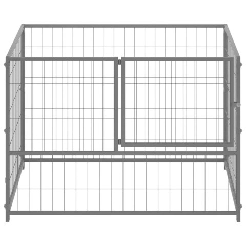  Kojec dla psa, srebrny, 100x100x70 cm, stalowy