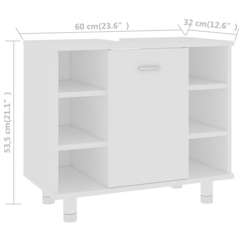  Szafka łazienkowa, biała 60x32x53,5 cm, materiał drewnopochodny