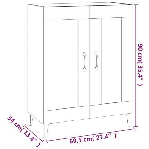  Szafka, czarna, 69,5x34x90 cm, materiał drewnopochodny