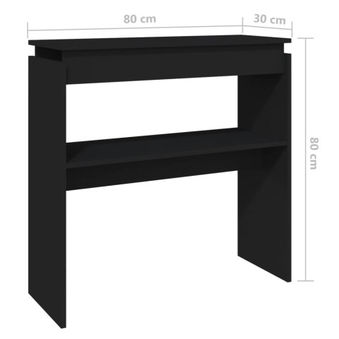  Stolik konsolowy, czarna, 80x30x80 cm, materiał drewnopochodny