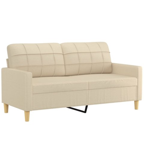  2-osobowa sofa z poduszkami, kremowa, 140 cm, tkanina