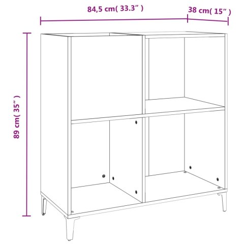  Szafka na płyty, biała, 84,5x38x89 cm, materiał drewnopochodny