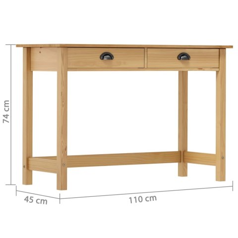  Stolik konsolowy Hill, 2 szuflady, 110x45x74 cm, lita sosna