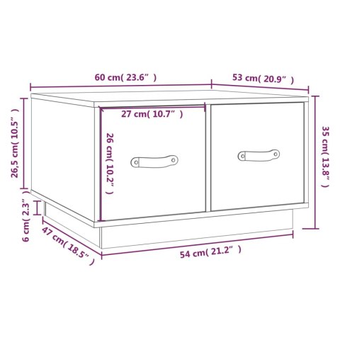  Stolik kawowy, czarny, 60x53x35 cm, lite drewno sosnowe