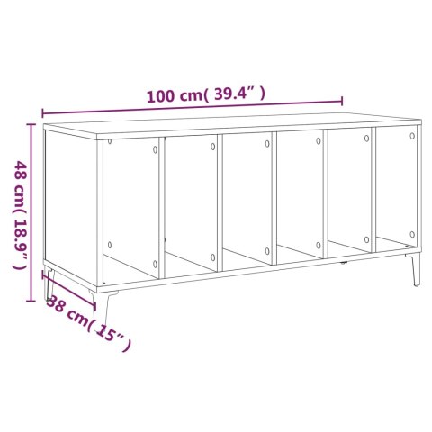  Szafka na płyty, biała, 100x38x48 cm, materiał drewnopochodny