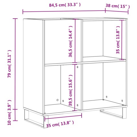  Szafka na płyty, biała, 84,5x38x89 cm, materiał drewnopochodny