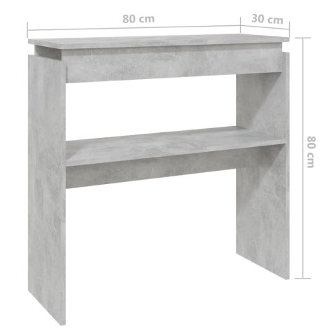  Stolik konsolowy, szarość betonu, 80x30x80 cm