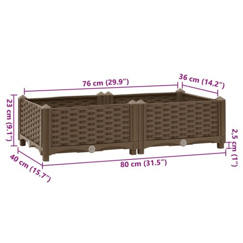  Donica do podniesionej rabaty, 80x40x23 cm, polipropylen