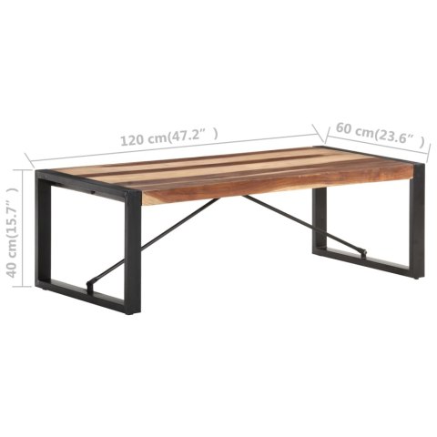  Stolik kawowy, 120x60x40 cm, lite drewno