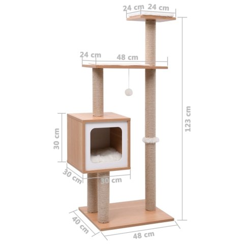  Drapak dla kota, z sizalową matą, 123 cm