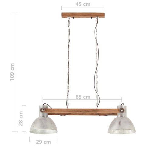  Industrialna lampa wisząca, 25 W, srebrna, 109 cm, E27